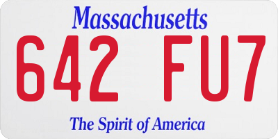 MA license plate 642FU7