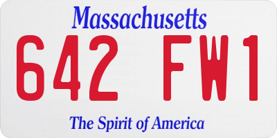 MA license plate 642FW1