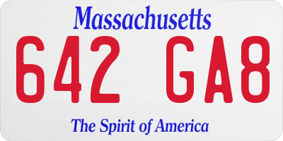 MA license plate 642GA8