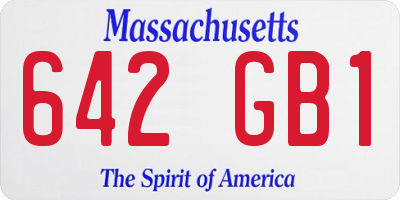 MA license plate 642GB1