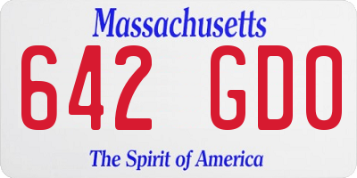 MA license plate 642GD0