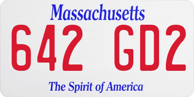 MA license plate 642GD2