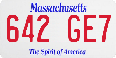 MA license plate 642GE7