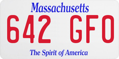 MA license plate 642GF0