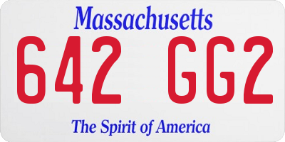 MA license plate 642GG2