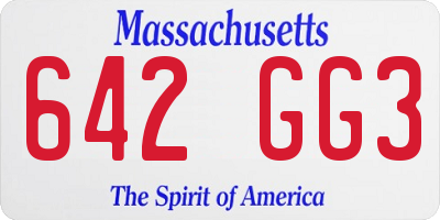MA license plate 642GG3