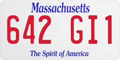 MA license plate 642GI1