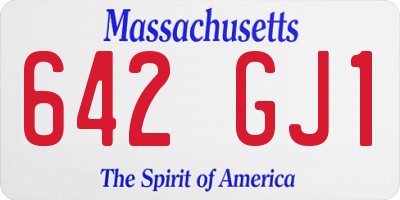 MA license plate 642GJ1