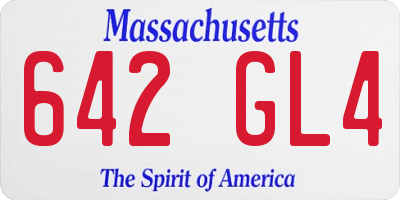 MA license plate 642GL4