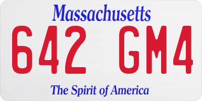 MA license plate 642GM4