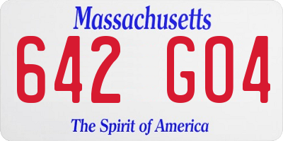 MA license plate 642GO4