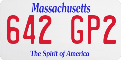 MA license plate 642GP2