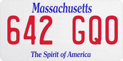 MA license plate 642GQ0