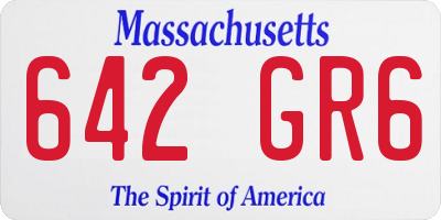 MA license plate 642GR6
