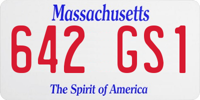 MA license plate 642GS1