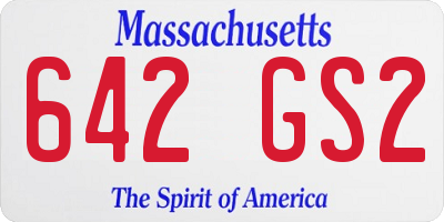 MA license plate 642GS2