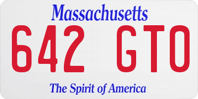 MA license plate 642GT0