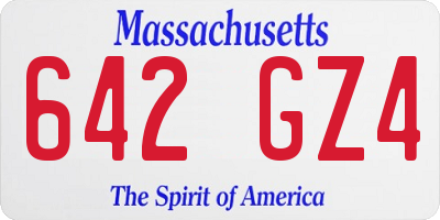 MA license plate 642GZ4