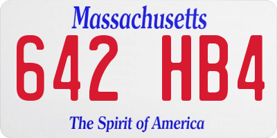 MA license plate 642HB4