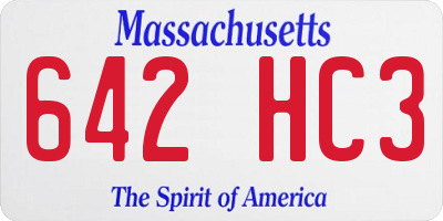 MA license plate 642HC3