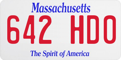 MA license plate 642HD0