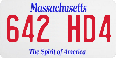 MA license plate 642HD4