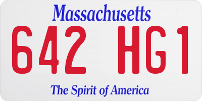 MA license plate 642HG1