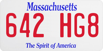MA license plate 642HG8