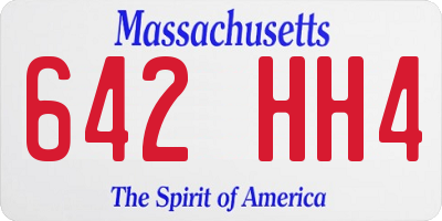 MA license plate 642HH4