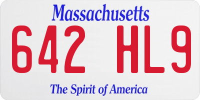 MA license plate 642HL9