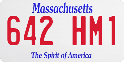 MA license plate 642HM1