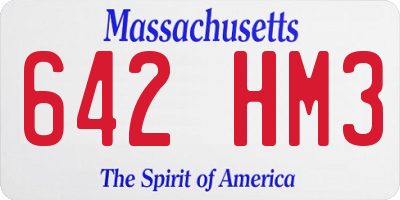 MA license plate 642HM3
