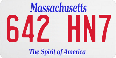 MA license plate 642HN7