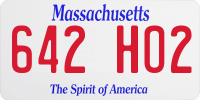 MA license plate 642HO2