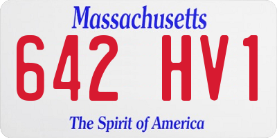 MA license plate 642HV1