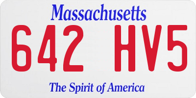 MA license plate 642HV5