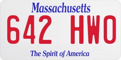 MA license plate 642HW0