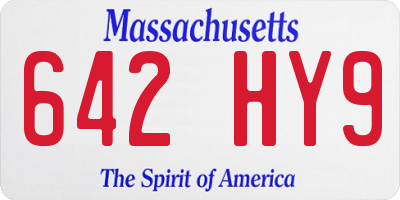 MA license plate 642HY9