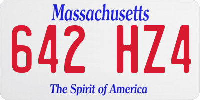 MA license plate 642HZ4