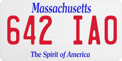 MA license plate 642IA0