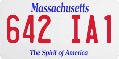 MA license plate 642IA1