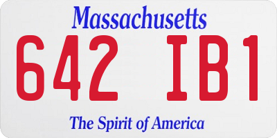 MA license plate 642IB1