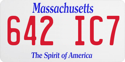 MA license plate 642IC7