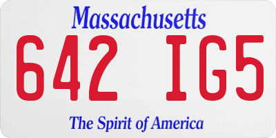 MA license plate 642IG5