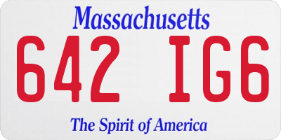 MA license plate 642IG6