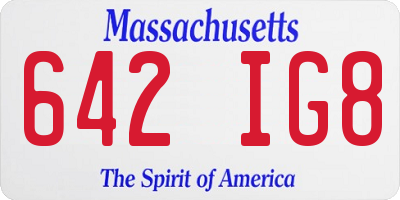 MA license plate 642IG8