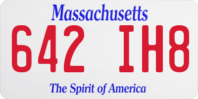 MA license plate 642IH8