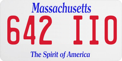 MA license plate 642II0