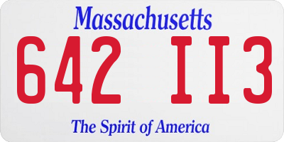 MA license plate 642II3