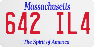 MA license plate 642IL4